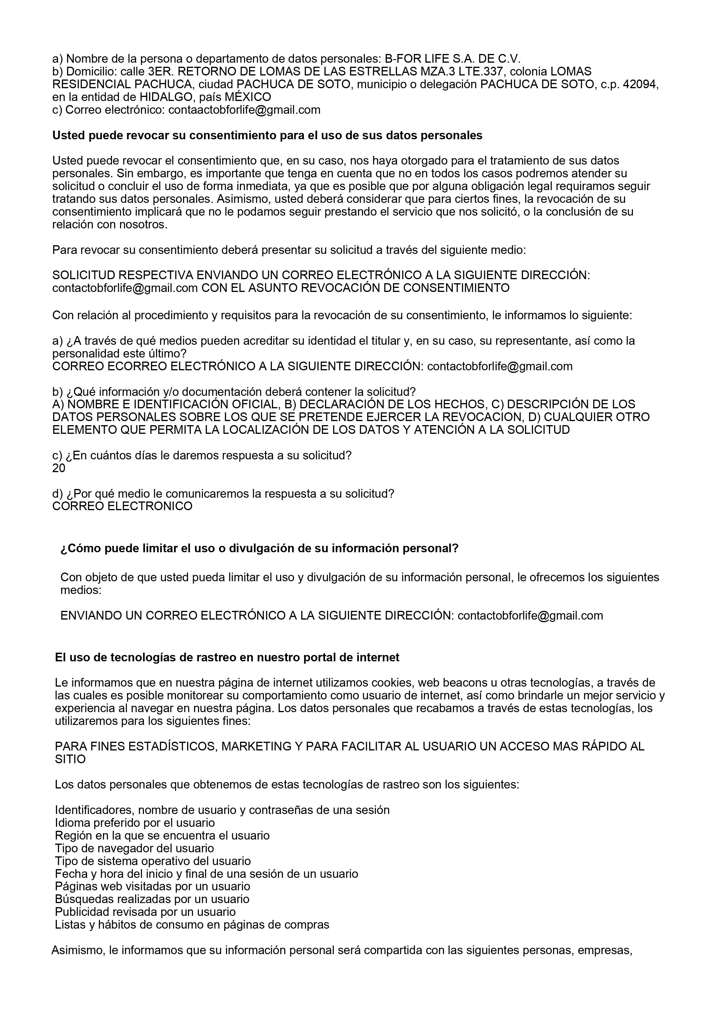 politica de privacidad